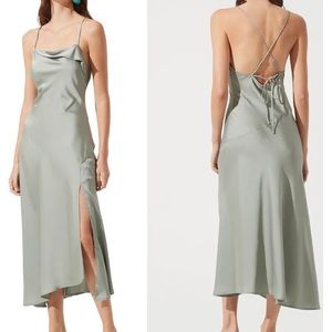ASTR slip dress in sage